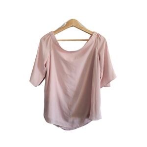 ARITIZIA Babaton Blush Pink Tie Sleeve Blouse Size M